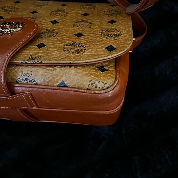 MCM Tan Crossbody Bag with Logo Pattern - Picture 6 of 16